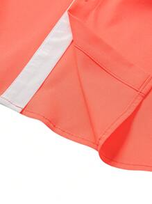 Manfinity Homme Men's Casual Minimalist Contrast Trim Short Sleeve Shirt (Asymmetric Cut) - Hot Pink - View 3