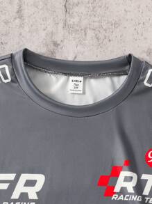 SHEIN 青少年男孩卡通人物印花短袖 T 恤 - 灰色 - 查看 5