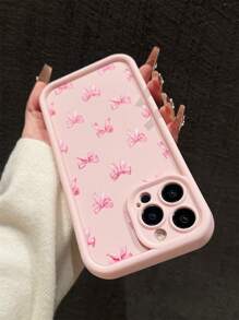 Marina Oliveira Artist Fashionable Girls' Pink Bow Anti-Fall Phone Case, Suitable For New Year, Valentine's Day - Multicolor - View 4