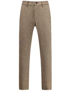 Manfinity Mode Pantalones informales de hombre con bolsillo delantero sencillo, para uso diario - Café integral - Ver 3