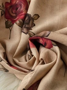 EMERY ROSE Dames Casual Geweven Roze Elastische Taille Wijde Broek, Plus Size, Zomer - Kaki - Bekijken 3