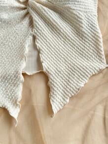 Soleia 2pcs/Set Women's Solid Twist Bandeau Top & Side Drawstring Mini Skirt Two Pieces Set, Valentine's Day, Vacation, Summer Western Wear, Birthday Beach Outfit,Vacation Outfits Woman,Mardi Gras