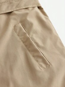 SHEIN Privé 谷仓夹克、女式风衣 - 駝色 - 查看 10