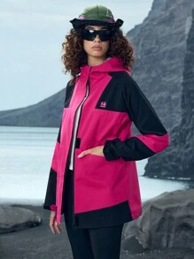 In My Nature Damen Outdoor Windjacke, minimalistischer Modestil für den täglichen Lässig Gebrauch - Heißes Pink - Übersicht 9