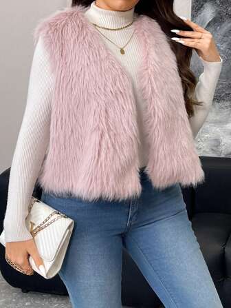 SHEIN Privé 大码蓬松外套