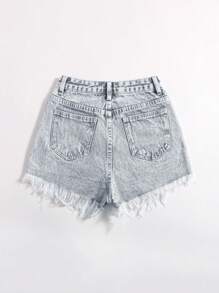 SHEIN EZwear 女士牛仔短裤 - 淺灰色 - 查看 2