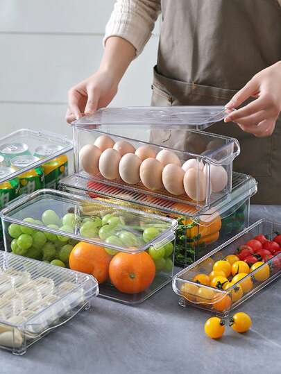 1 件橱柜储物盒，透明储物容器，酸奶，零食，带盖透明储物盒，厨房储物和整理器，食品储藏室整理器和储物容器，橱柜整理器，架子。返校，圣诞节，学校用品
