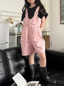 DAZY Tween Girl Jumpsuit, Fall Collection - Pink - View 6