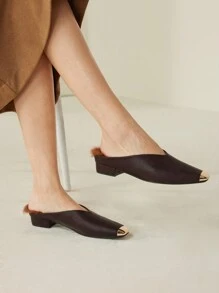 MOTF PREMIUM FAUX FUR SLIP-ON PUMPS FOR WOMEN, VALENTINES - Coffee Brown - View 3