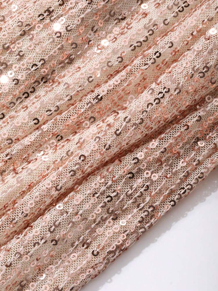 Sequin V-Neck Belted Mermaid Hem Midi Dress For Women Prom Dress Party Women,Fall Dress Homecoming Dresses Long Sleeve Dress Luxury Elegant Women Dresses New Years Women Outfit Carnival Sparkly Dress
