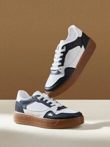 CUCCOO EASI Women Solid Color Patchwork Casual Sneakers, For Daily Leisure Wear Shoes For Women Sneakers Spring Shoes Easter Trainers