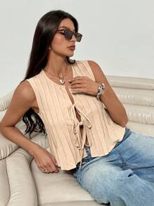 SHEIN Essnce Women's Plain Sleeveless Tank Top, Simple Casual Style For Everyday Wear