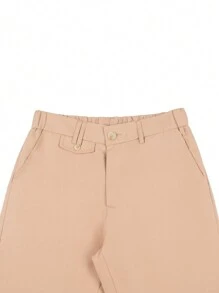 Manfinity Mode Men's Front Button Pocket Simple Casual Long Pants - Baby Pink - View 6