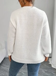 Calvaya Strickjacke in großen Größen für Damen mit V-Ausschnitt, Langarm, Schleife zum binden, elegant und romantisch, figurschmeichelnd, für Frühling/Sommer