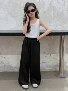 DAZY Tween Girl Fall Letter Print Knit Joggers For Tween Girls - Black - View 5