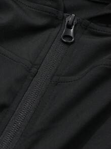 DAZY 女士拉链长袖夹克，简约时尚休闲日常穿着，返校服装 - 黑色 - 查看 7