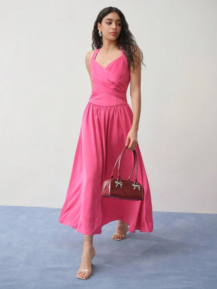 MOTF STUDIO GATHERED A LINE CAMI DRESS,VALENTINE'S DAY OUTFIT