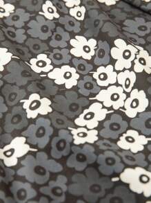 Joress Plus Size Floral Print A-Line Midi Casual Dress, Spring & Autumn - Multicolor - View 3