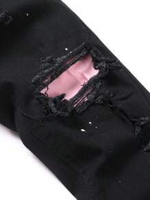 Manfinity LEGND Men's Front Button Pockets Distressed Casual Denim Jeans