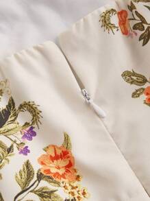 SHEIN MOD Vestido de tirantes finos con estampado de posicionamiento, vestido bohemio mini, ropa occidental para mujer, atuendos para playa para mujer, vacaciones, campo