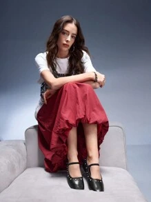 CUCCOO GRLICON Giày bệt phong cách Y2K dành cho nữ, phù hợp với phong cách Punk, Biker, cô gái cá tính, Halloween, Giáng sinh, trang phục dự tiệc - màu đen - Xem 7