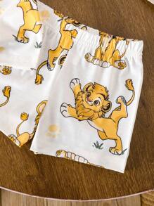 2 件装男女通用新生儿 - 1 岁男婴/女婴可爱狮子印花全身图案套装，适合宝宝在夏季各种场合穿着，让宝宝看起来更可爱 - 彩色 - 查看 11