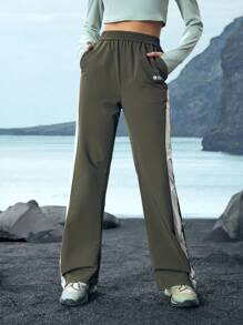 In My Nature In My Nature Women's Casual Drawstring Contrast Color Hem Outdoor Long Pants