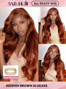 ALL READY WIG Pre Plucked Pre-Cut Lace 4x4 Glueless Lace Closure Wig 100% Human Hair Reddish Ginger Brown Body Wave Wig 9AM HAIR Halloween Costumes - S33D - View 2
