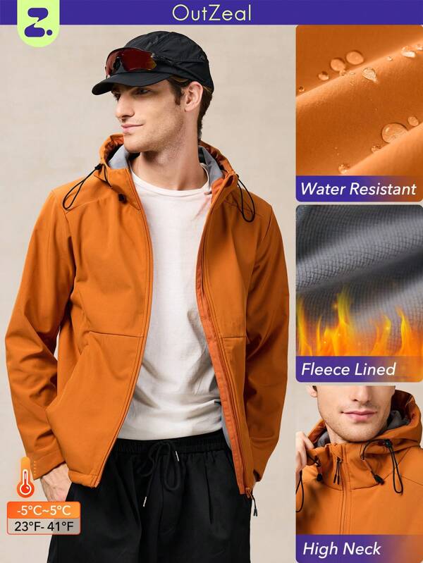 OutZeal AeroHeat Shell Thermal Lined Water Resistant SoftShell Hooded Jacket