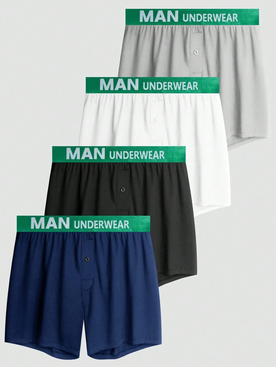 Set de 4 pantalones casuales para hombre, uso diario sencillo y de moda - Multicolor - Ver 1