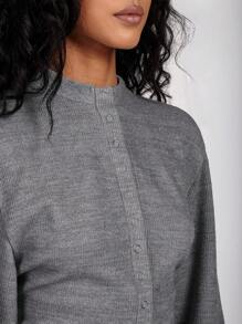 COSMINA Women's Regular Grey Knitted Cardigan