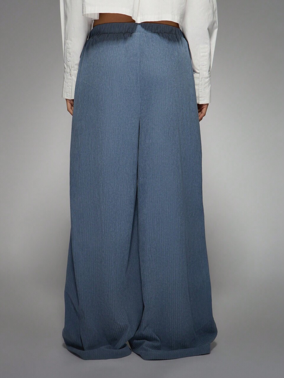 MISSGUIDED Cord Schlupfhose mit weitem Bein und elastischem Bund, legere Palazzo-Stil Loungewear für Herbst Winter, bequeme Bundfaltenhose mit Seitentaschen