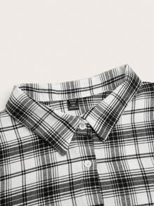 Sweetra 2pcs Set Plus Size Button Down Collar Shirt And Jumpsuit, For Summer - Multicolor - View 5