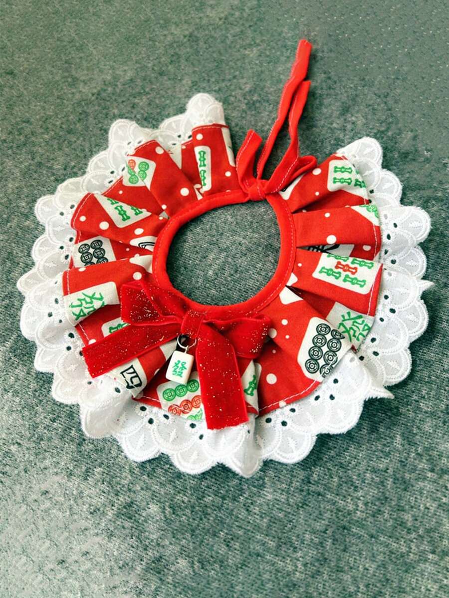 PETSIN 1 件宠物红色领结，节日庆祝围巾装饰，适合中小型宠物 - 紅色 - 查看 1