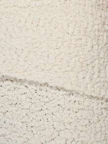 MISSGUIDED Cozy Popcorn Knit Two-Piece Loungewear Set Crop Top Wide Leg Pants Plush Textured Winter Warm Indoor Leisure Outfit Set - Apricot - View 5