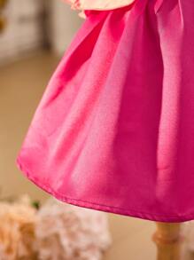 SHEIN Babygirl Elegant & Cute Pink Ruffle Strap Dress