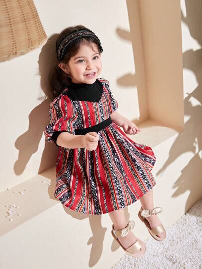 SHEIN 女婴可爱拼色短袖夏装