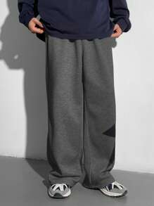 SHEIN TeenBoys 1pc Casual Sports Street Comfortable Versatile Super Cost-Effective Loose Fit Side Printed Star Pattern Casual Straight Loose Sweatpants Back To School Clothes; Fall Outfits; Teen Boy Clothes; Fall Jackets; Fall Outfits Autumn/Winter