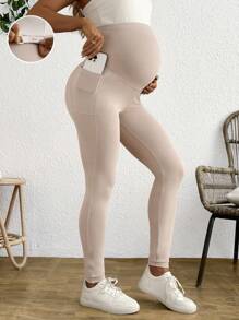 SHEIN Leggings de maternidad ajustables a la cintura, pantalones pitillo, pantalones jogger, pantalones ciclistas