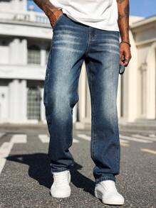 Manfinity Homme Men's Casual Pocket Jeans - Blue - View 8