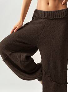 Bohemela High Waisted Loose Fit Drawstring Sweatpants For Women - Chocolate Brown - View 3