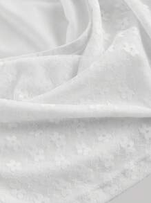SHEIN MOD Camiseta sin mangas/Crop top con cuello de encaje blanco trenzado hueco para mujer