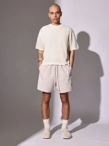 SUMWON Crop Fit Short Sleeve Knit Tee - White - View 3