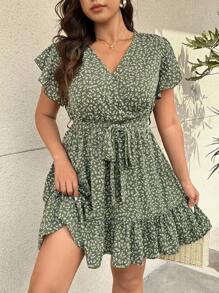 SHEIN Frenchy Plus Size Boho Fashion St. Patrick's Day Casual Codzienna Zielona Letnia Sukienka, Wakacje - Zielony - Zobacz 8