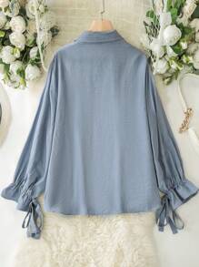 Lacomfia Blusa holgada y casual de mujer con parches y bordados
