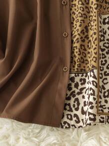 Lacomfia Koszula damska w kratę i patchwork w rozmiarze plus size, casualowa