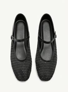 CUCCOO CHICEST أحذية فلات بالية شبكية لون أحادي بسيطة للنساء، ملابس كاجوال للاستخدام اليومي