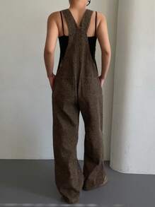 DAZY 女式豹纹牛仔背带裤和连体裤