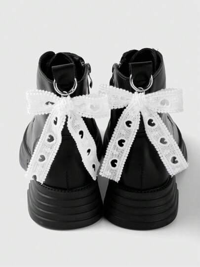 Kawaii 2pcs Fashionable, Sweet, Minimalist, High-Quality Handmade Beaded, Faux Pearl, Hollow Heart, Bow Shoe Clips, Suitable For Women/Girls, Daily Wear, Gifts