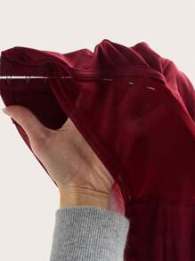 SHEIN ICON Plus Summer Hook And Eye Contrast Mesh Burgundy Crop Corset Cami Top - Burgundy - View 5